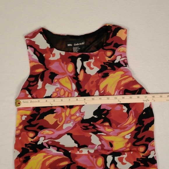 Mlle Gabrielle Womens Floral Print Sleeveless Ruffle Hem Dress Size 14 - Picture 6 of 7